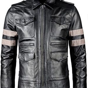 Resident Evil Superhero Black Pu Faux Leather Jacket For Men