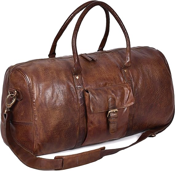 Real Leather Weekender Travel Duffel Bag for Men and Women – US ...