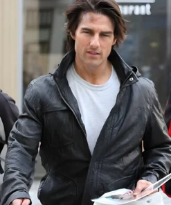 Alternative view of Mission Impossible Ghost Protocol Leather Jacket.