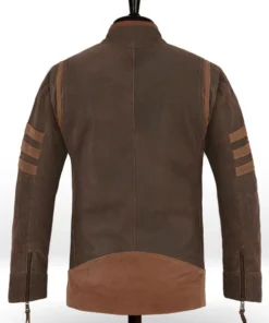 X Men Wolverine Brown Striped Leather Jacket For Mens - Image 4