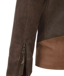 X Men Wolverine Brown Striped Leather Jacket For Mens - Image 7