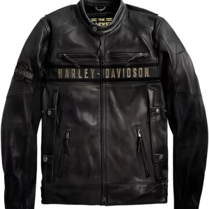 Black Harley Davidson Real Leather Jacket