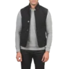 Mens Tony Black Suede Vest