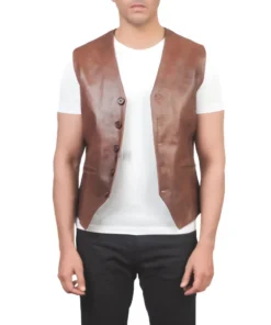 Mens Brown Leather Vest