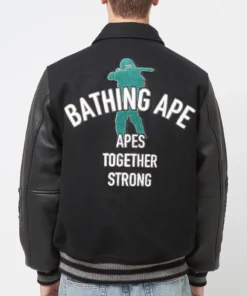 Alternative view of A Bathing Ape Black Bape Varsity Jacket