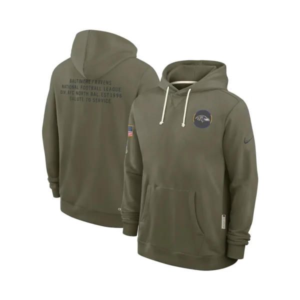 Baltimore Ravens 2025 Salute to Service Sideline Hoodie