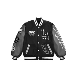 UFC 311 Los Angeles 2025 Black Varsity Jacket