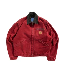 This is a Recreated Product Material: Woven Fabric Closure: Zipper Closure Collar: Shirt Style Collar Color: Red
