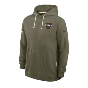 Men's Denver Broncos Nike Olive 2025 Salute to Service Sideline Standard Issue Dri-FIT Hoodie