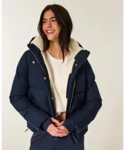 Alternative view of Hollister Navy Blue Winter Jacket