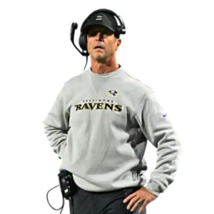 John Harbaugh Baltimore Ravens Grey Sweatshirt