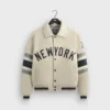 Kith & AVIREX New York Yankees White Leather Jacket