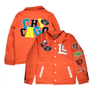 Lyrical Lemonade Orange Chicago Bears Varsity Jacket