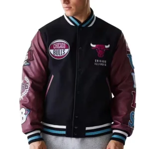 New Era NBA Patch Chicago Bulls Collegejacke Jacket