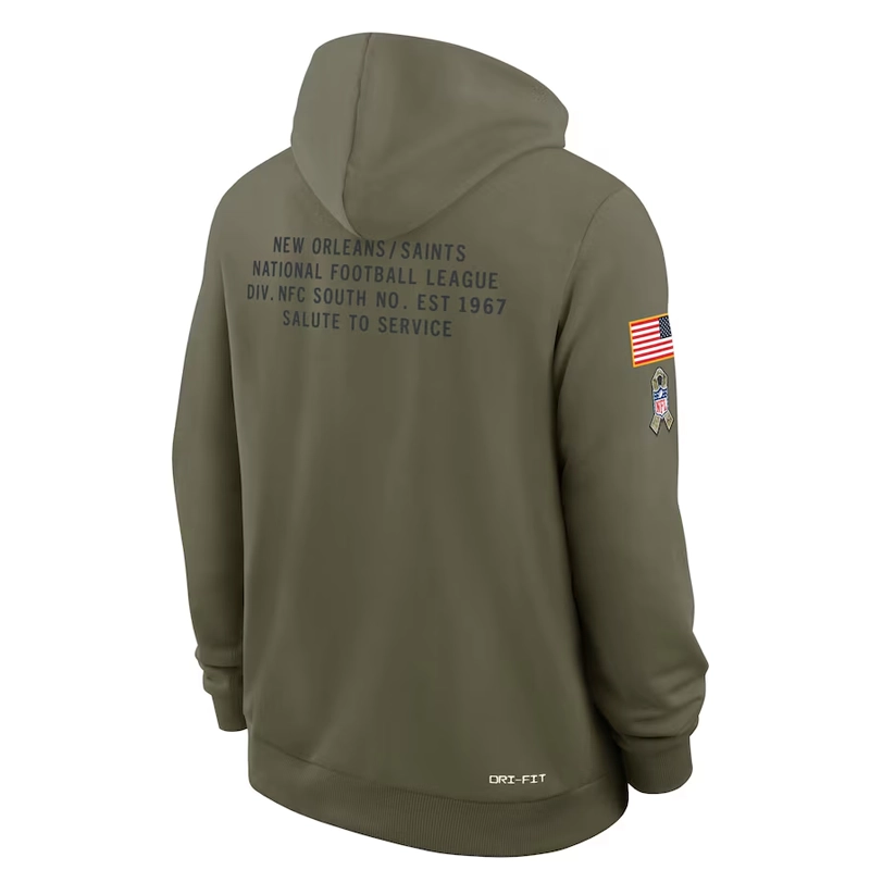 New Orleans Saints 2025 Salute to Service Sideline Hoodie