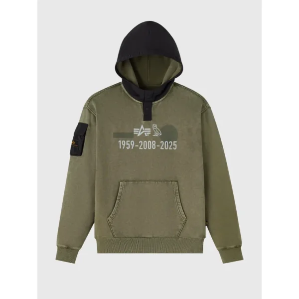 OVO Alpha Industries Garment Dyed Hoodie