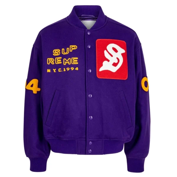 Supreme Tourist Purple Varsity Jacket