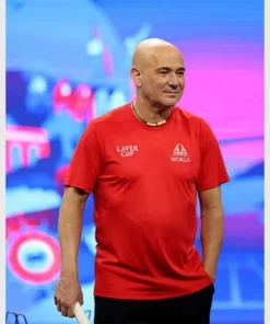Andre Agassi Laver Cup 2025 Red T-Shirt - Image 4