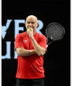 Andre Agassi Laver Cup 2025 Red T-Shirt - Image 3