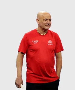 Andre Agassi Laver Cup 2025 Red T-Shirt