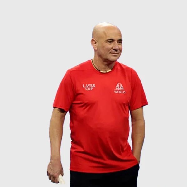 Andre Agassi Laver Cup 2025 Red T-Shirt