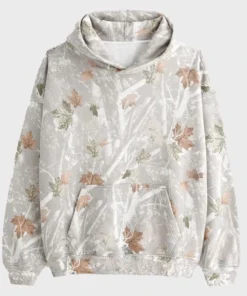 White Camo Abercrombie Essential Popover Hoodie