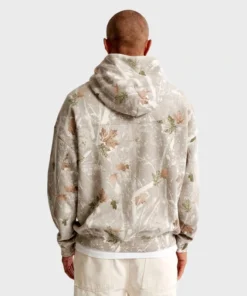 White Camo Abercrombie Essential Popover Hoodie - Image 3