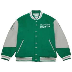 Philadelphia Eagles Mitchell & Ness Kelly Green Varsity Jacket