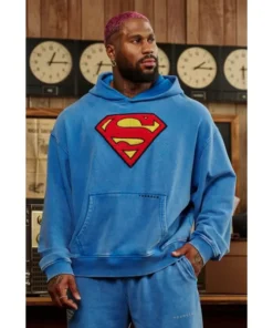 Youngla Superman Pullover Blue Hoodie