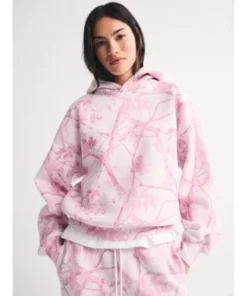 Abercrombie Light Pink Camo Hoodie - Image 2