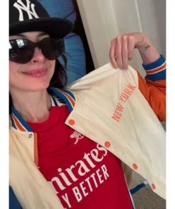 Anne Hathaway Knicks Jacket - Image 4
