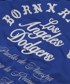 Born Raised LA Dodgers Post Season Blue Satin Jacket