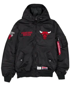 Chicago Bulls Alpha Industries L-2B Hooded Bomber Jacket