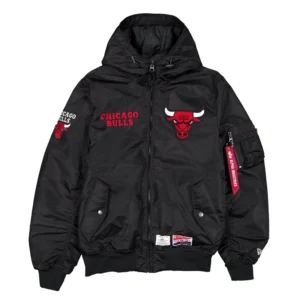 Chicago Bulls Alpha Industries L-2B Hooded Bomber Jacket