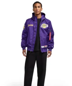 Chicago Bulls  Alpha Industries L-2B Hooded Bomber Jacket - Image 3