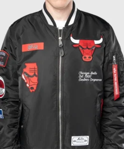Chicago Bulls New Era Alpha Industries Patch Jacket - Image 3