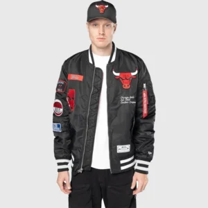Chicago Bulls New Era Alpha Industries Patch Jacket