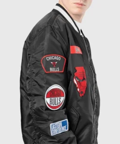 Alternative view of Chicago Bulls New Era Alpha Industries Patch Jacket