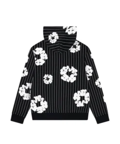 Denim Tears Pinstripe Wreath Zip-Up Hoodie Grey & Black