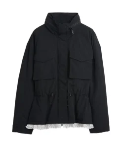 Gap X Sandy Liang Lace-Trim Cinched Black Jacket