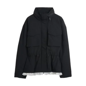 Gap X Sandy Liang Lace-Trim Cinched Black Jacket