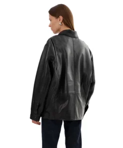 Lamarque Theia Oversized Leather Bomber Jacket - Image 6