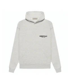 The Light Oatmeal Essentials Hoodie is crafted from soft fleece fabric, featuring a hooded collar and rib-knitted cuffs for a comfortable and cozy fit. Its versatile light oatmeal color and pullover design make it perfect for casual wear, layering, or lounging at home in style.