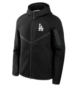 Alternative view of Los Angeles Dodgers Nike Tech Fleece Windrunner Hoodie Jacket