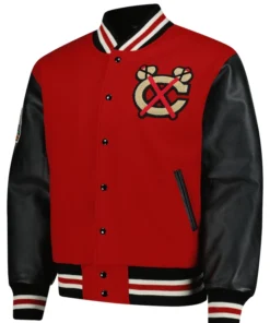 Alternative view of Chicago Blackhawks Red 2025 NHL Coaches Jacket