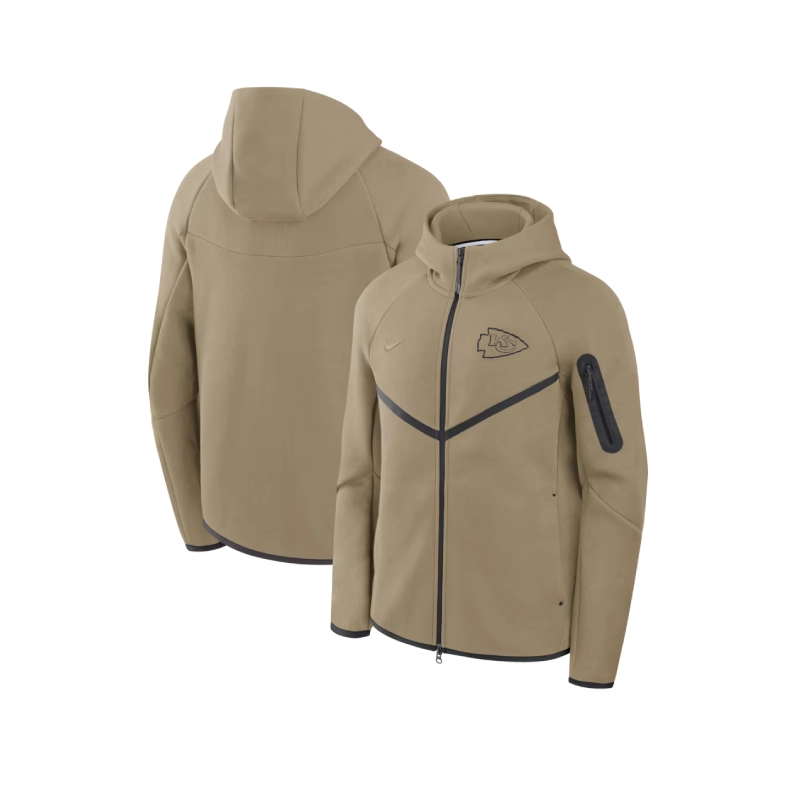 Men’s Kansas City Chiefs Nike Heather Gray Tech Fleece Full-Zip Windrunner Hoodie