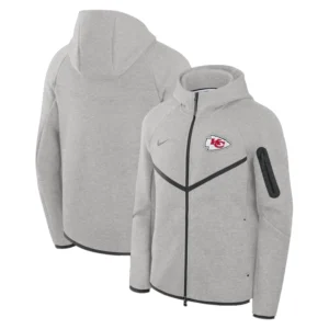 Kansas City Chiefs Nike Heather Gray Full-Zip Hoodie