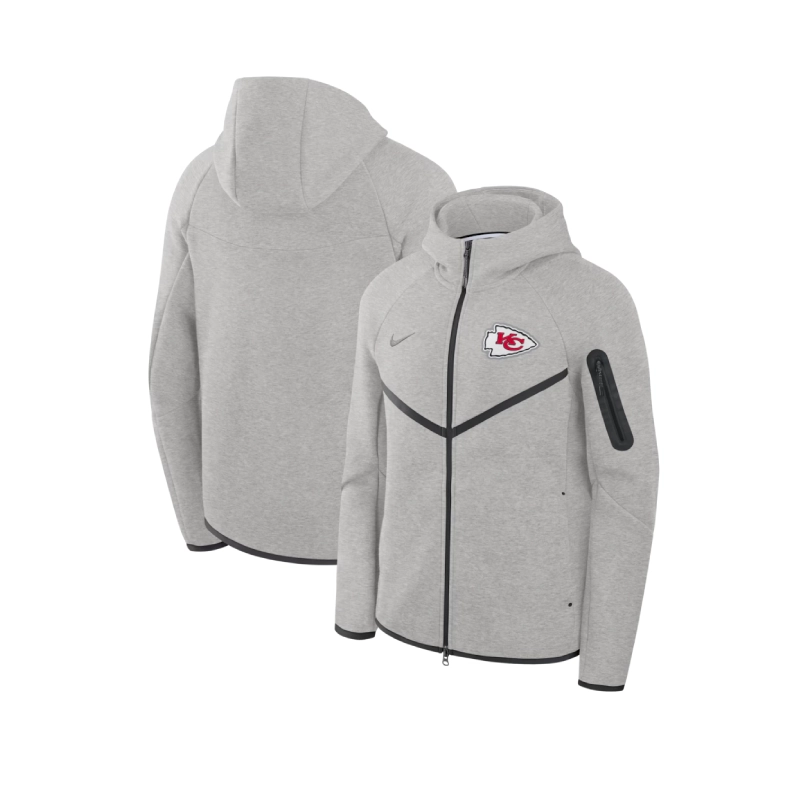 Men’s Kansas City Chiefs Nike Heather Gray Tech Fleece Grey Windrunner Hoodie