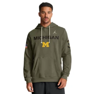 Michigan Wolverines Jordan Brand 2025 Military Appreciation Dri-FIT Hoodie