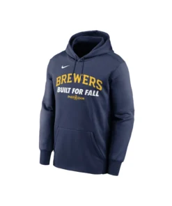 Milwaukee Brewers Nike Navy Blue 2025 MLB Postseason Authentic Hoodie